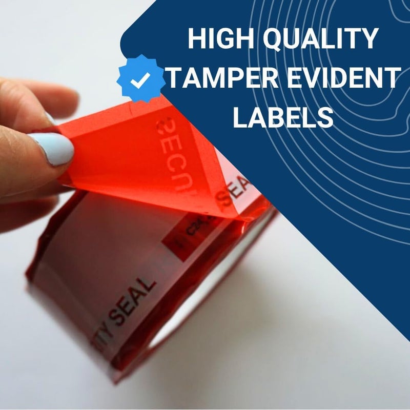 US PACK SMART 350 pcs, Precut roll Every 6", Serial Numbered, Red Tamper Evident Security Label, 2"x6" Each Label, 100% Total Transfer Red, Ultra-Thick Void Film, 55Yrds - Image 5